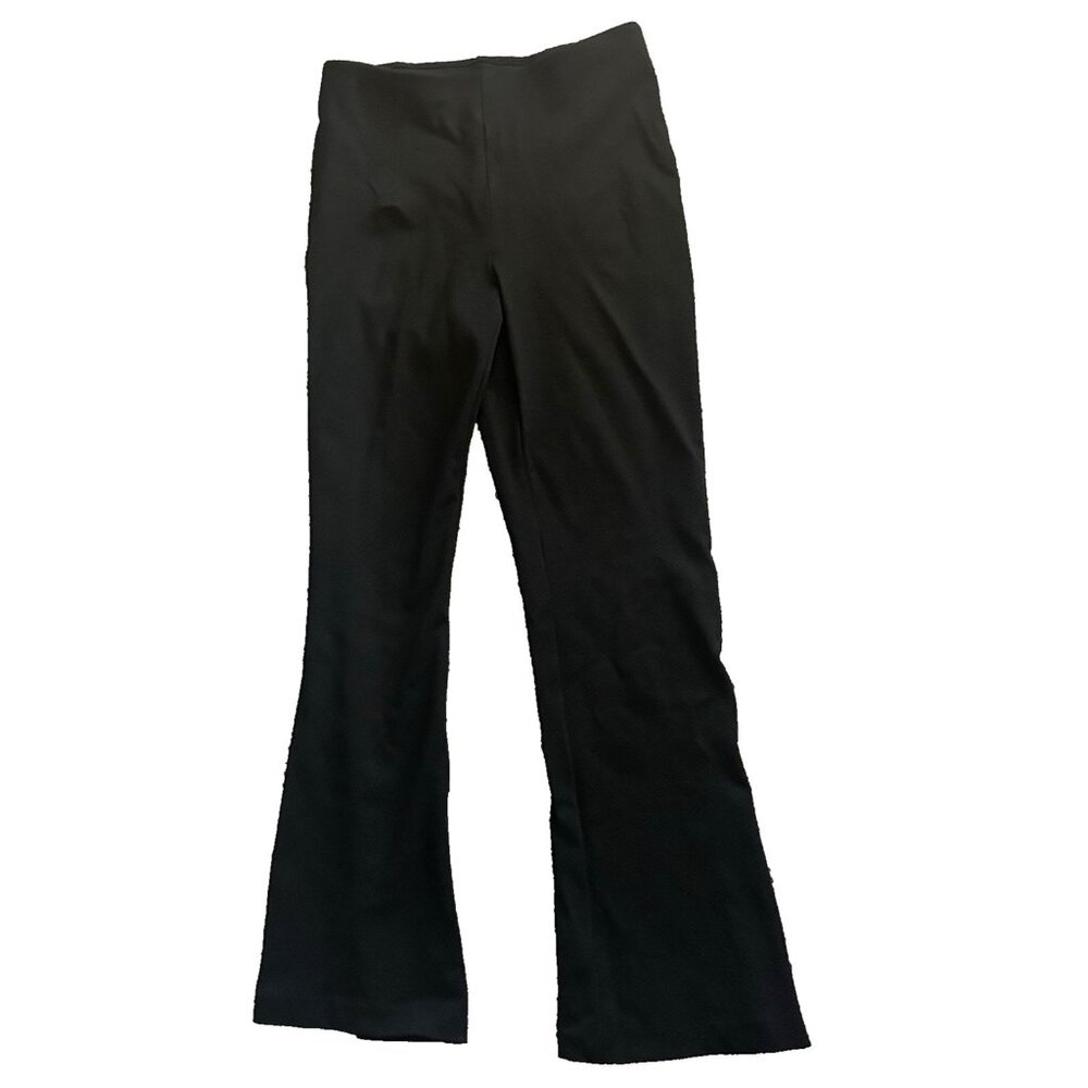 Hilary Radley Black Ponte Stretch Elastic Waist Pull On Pants 29" Inseam Size S